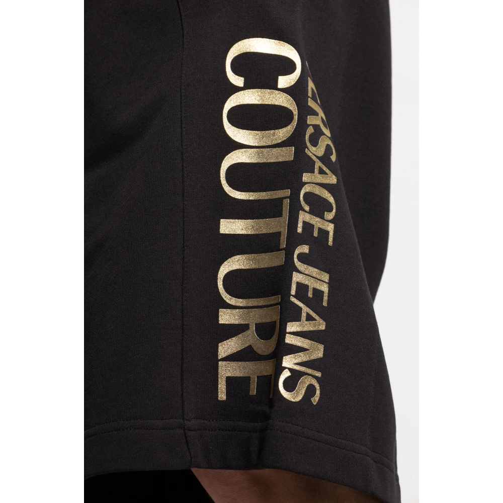 Versace Jeans Couture Shorts met bedrukt logo Black Heren