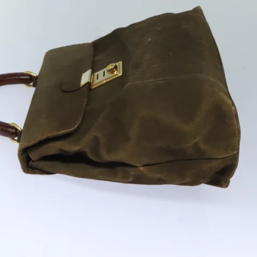 Prada Vintage Pre-owned Suede handbags Brown Dames