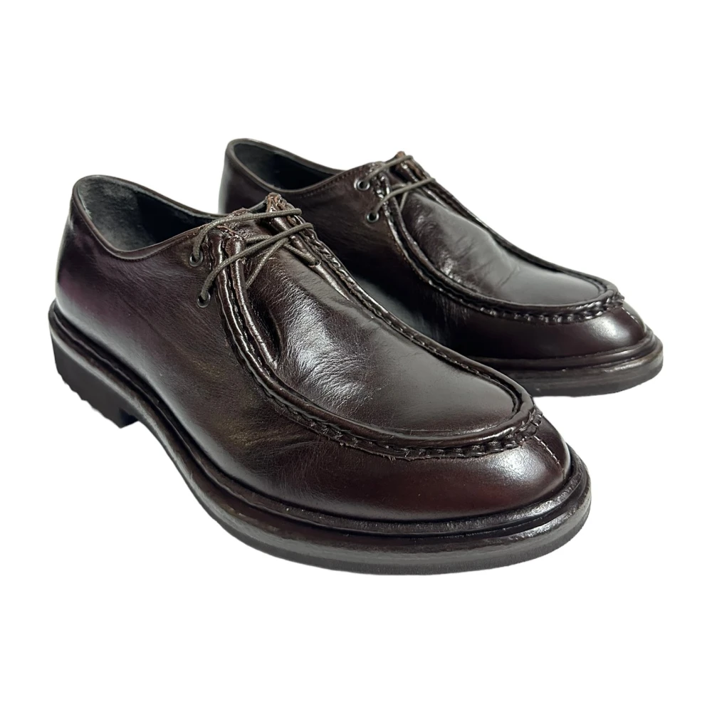 Marechiaro 1962 Bruine leren ingenieursstijl schoenen Brown Heren