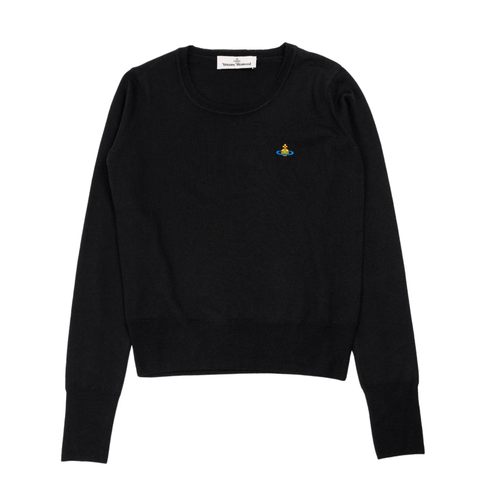 Vivienne Westwood Zwarte wollen trui met geborduurde bol Black Dames