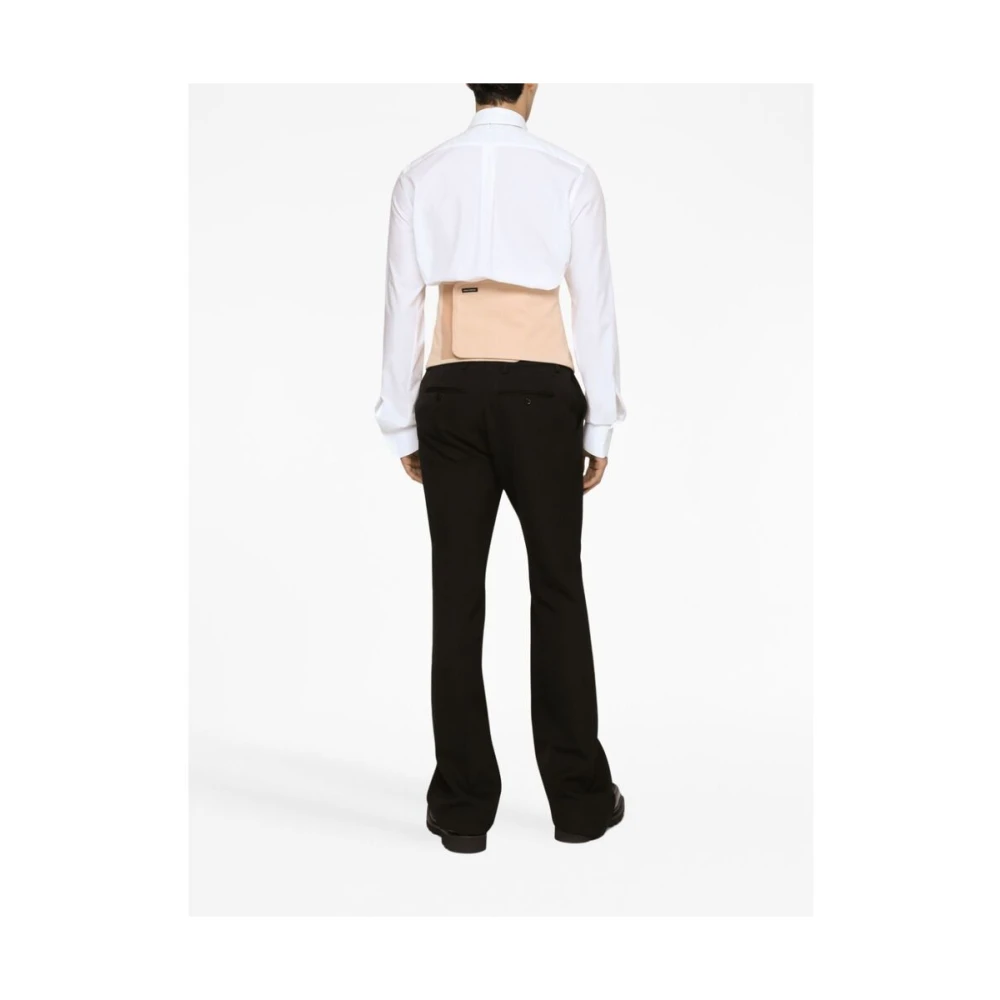 Dolce & Gabbana Zwarte Wollen Broek met Persplooi Black Heren