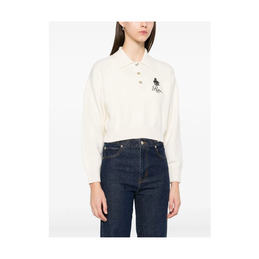 Frame Parijse Polo Sweater met Drop Shoulder Beige Dames