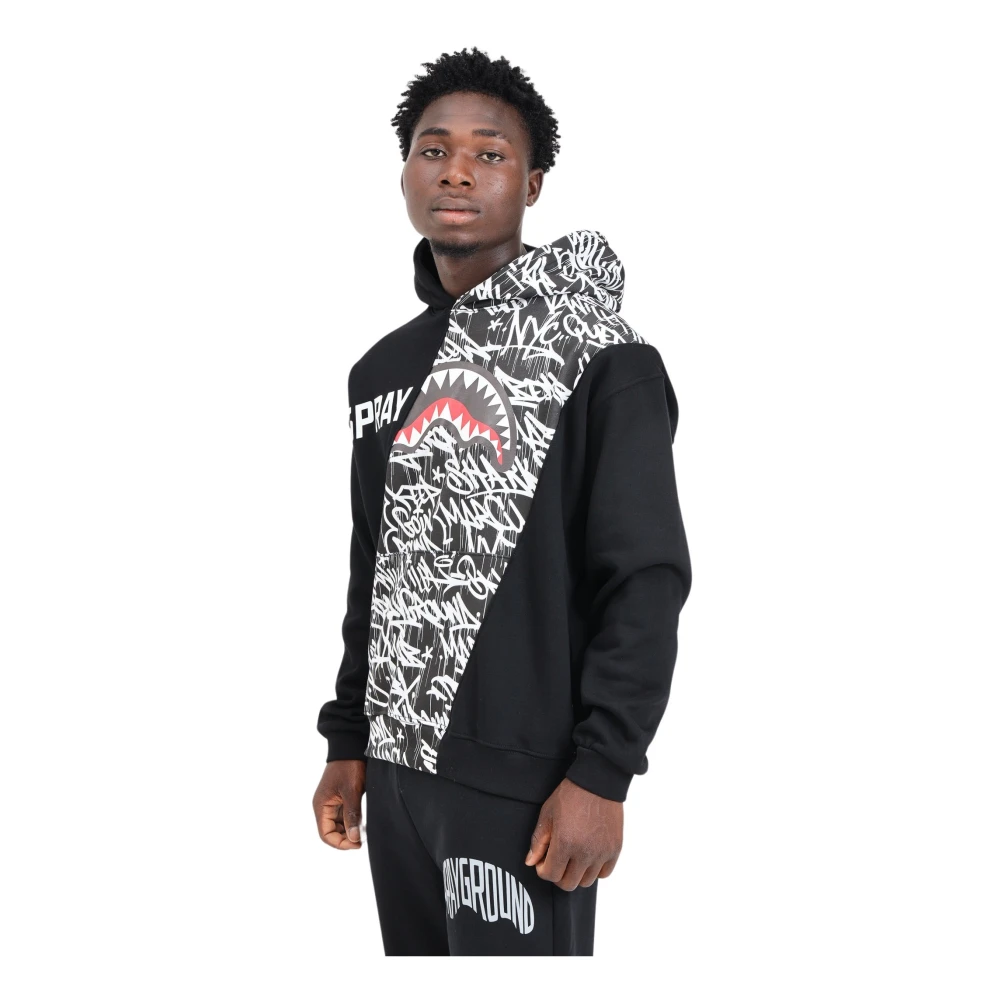 Sprayground Zwarte hoodie voor herfst-winterseizoen Black Heren