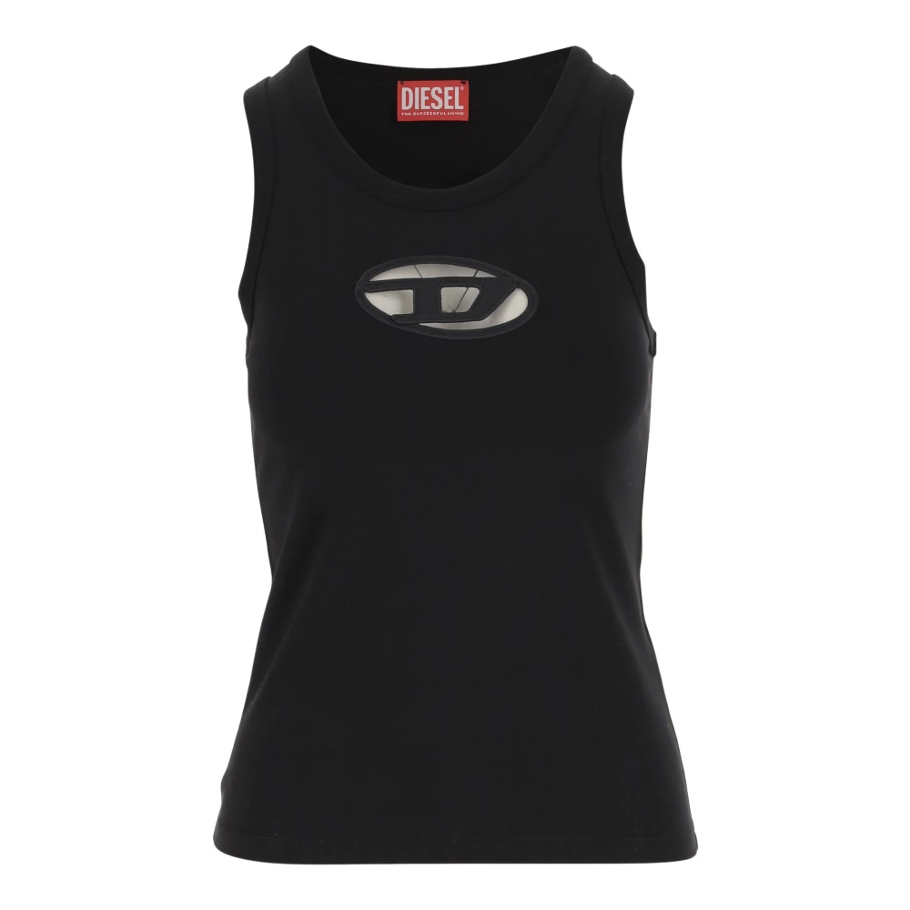 Diesel Mouwloze Casual Top met Cut-Out Details Black Dames