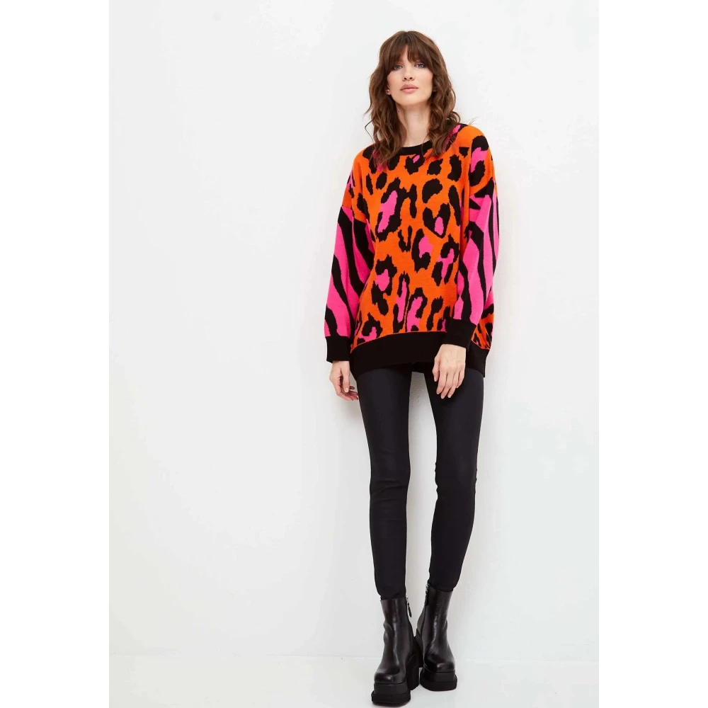 Cesare Gaspari Oversized Jumper Orange Dames