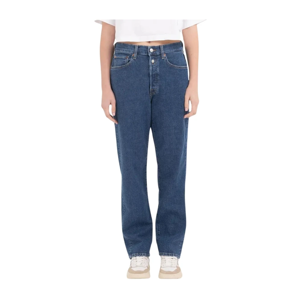 Replay Straight Jeans Blue Dames