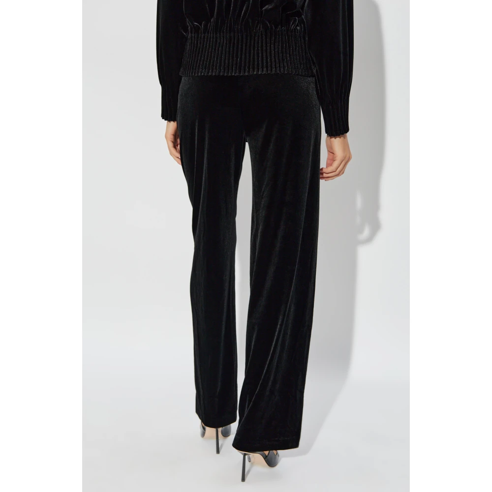 Emporio Armani Fluwelen loszittende broek Black Dames