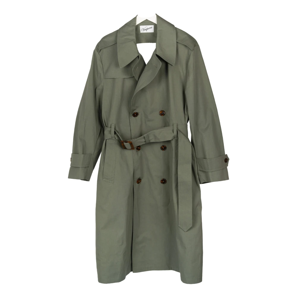 Vaquera Groene Olijf Cut Out Trenchcoat Green Dames
