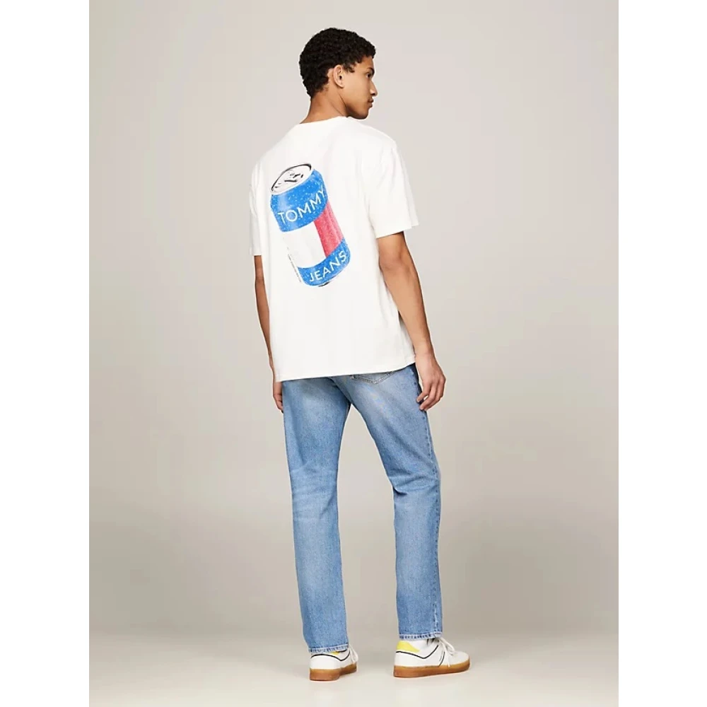 Tommy Jeans Organisch Katoen Grafisch Print T-Shirt White Heren