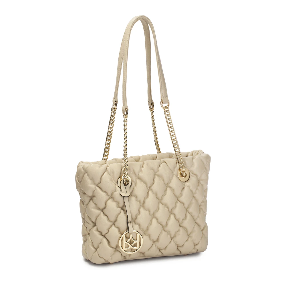 Kazar Kleine schoudertas van zacht gewatteerd leer Beige Dames