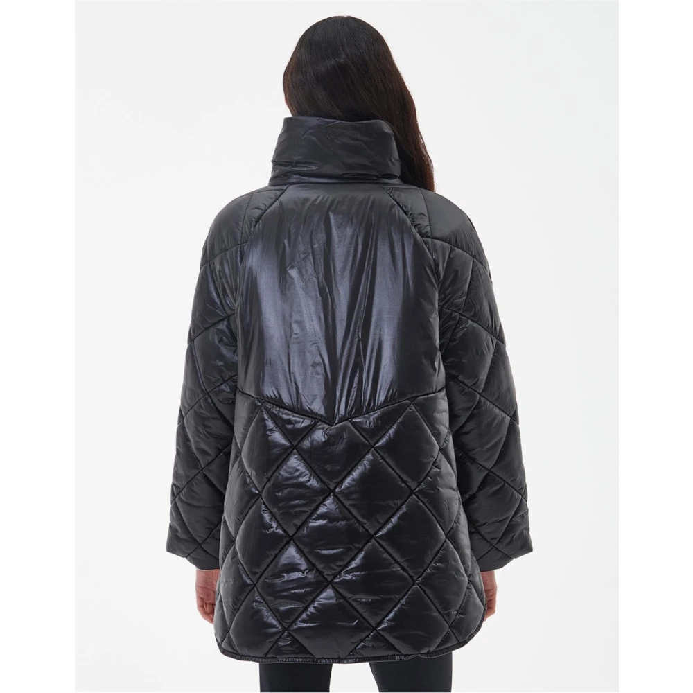 Barbour Gewatteerde Zwarte Jas met Ritssluiting Black Dames