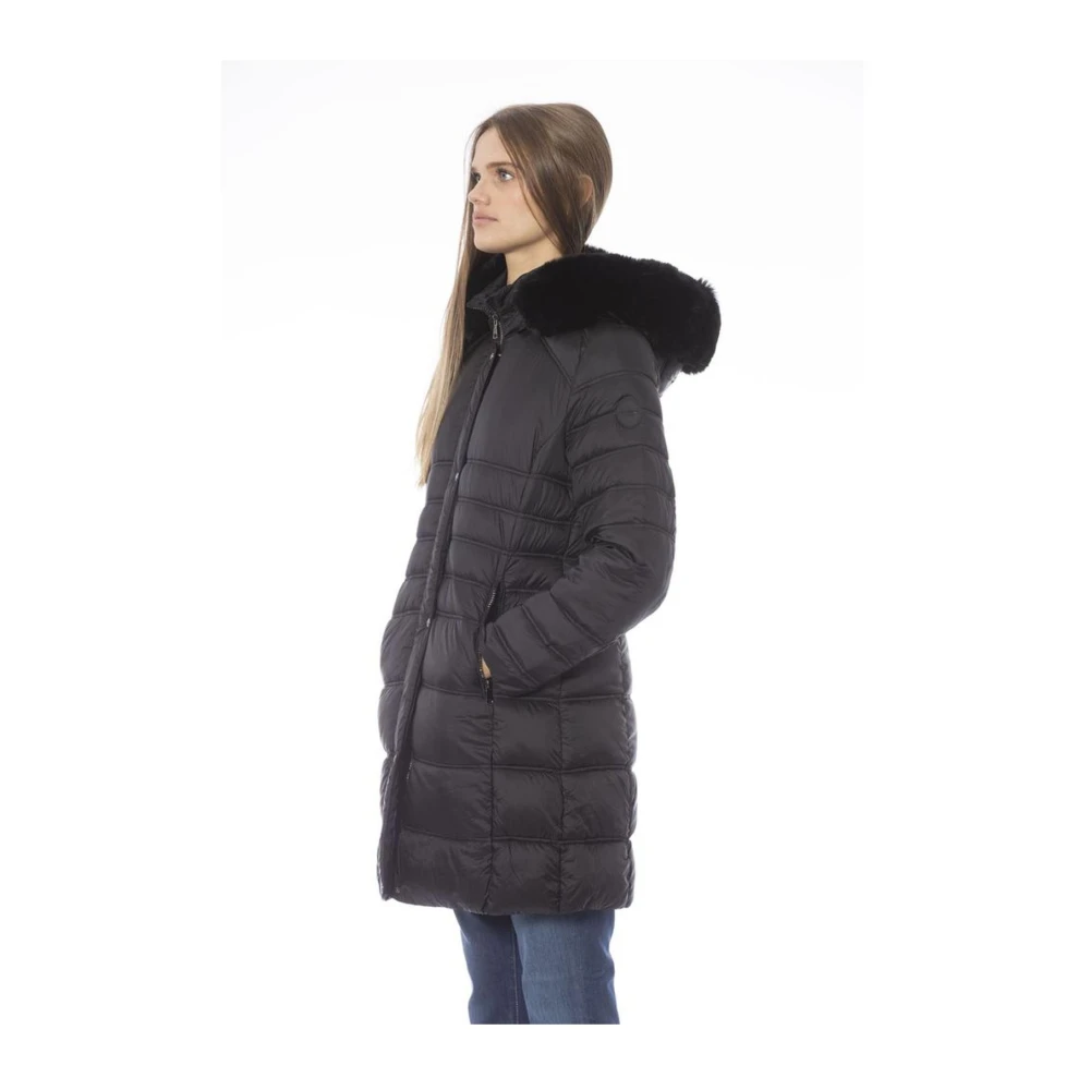 Baldinini Threaded Pocket Lange Donsjas Black Dames