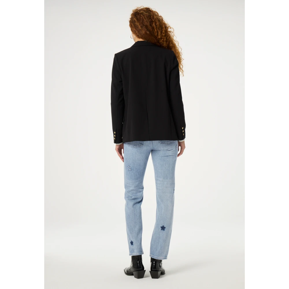 Fabienne Chapot Zwarte Blazer met Hart Knopen Black Dames