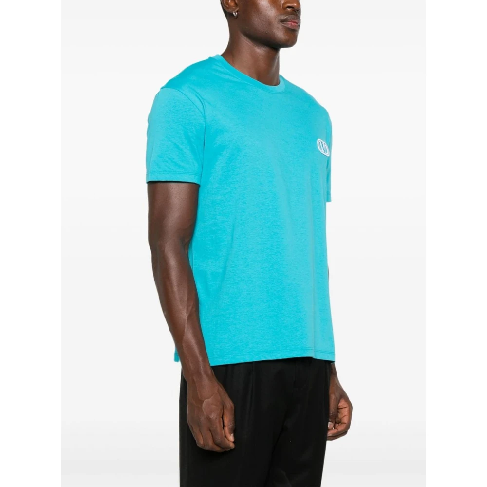 Valentino Garavani Heldere Blauwe T-Shirts Polos Blue Heren