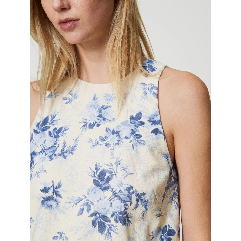Twinset Bloemen Halter Jurk Multicolor Dames
