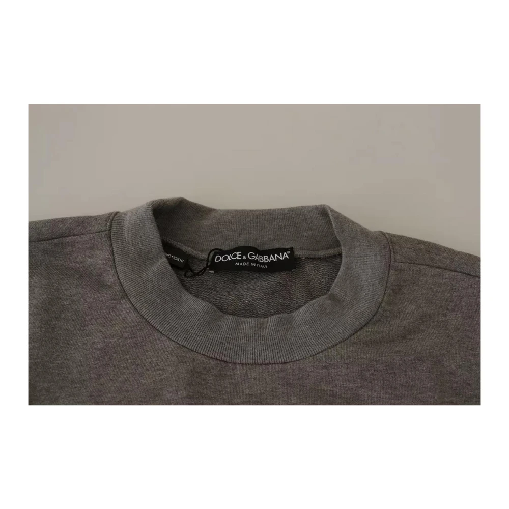 Dolce & Gabbana Grijze King Crown Katoenen Trui Gray Heren