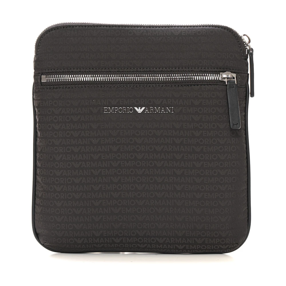 Emporio Armani Verstelbare schoudertas met externe zak Green Heren