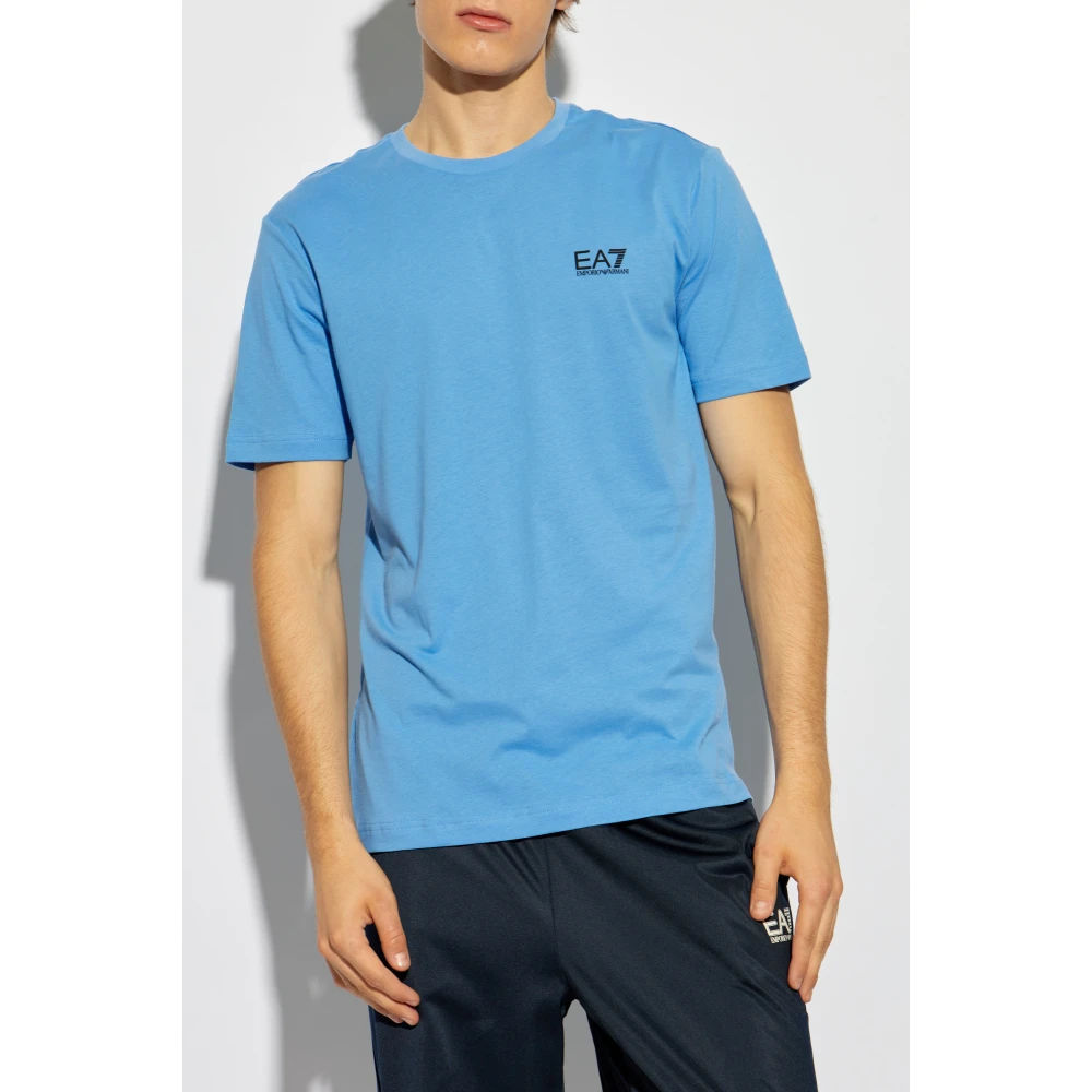 Emporio Armani EA7 T-shirt met logo Blue Heren