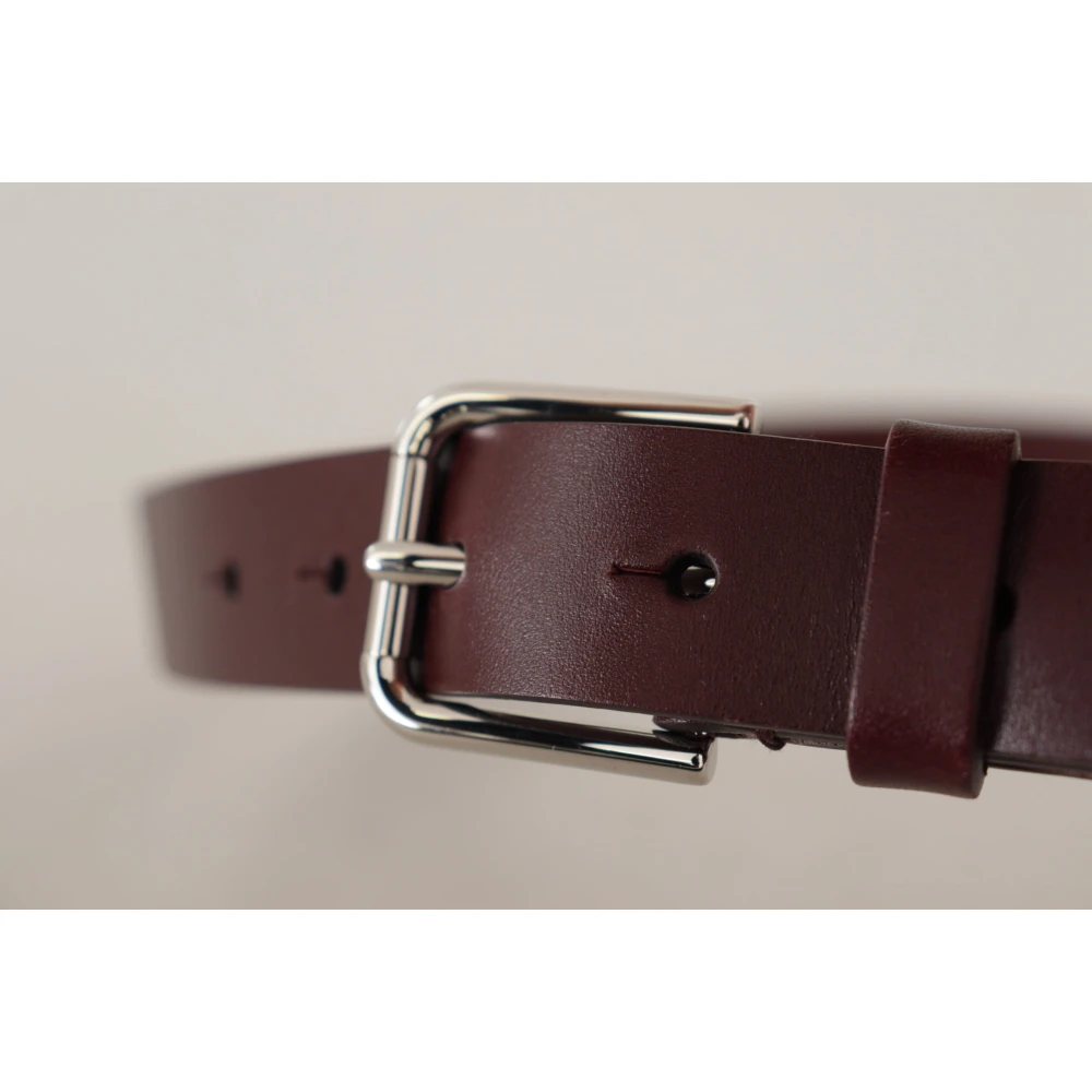 Dolce & Gabbana Luxe Leren Riem met Metalen Gesp Brown Heren
