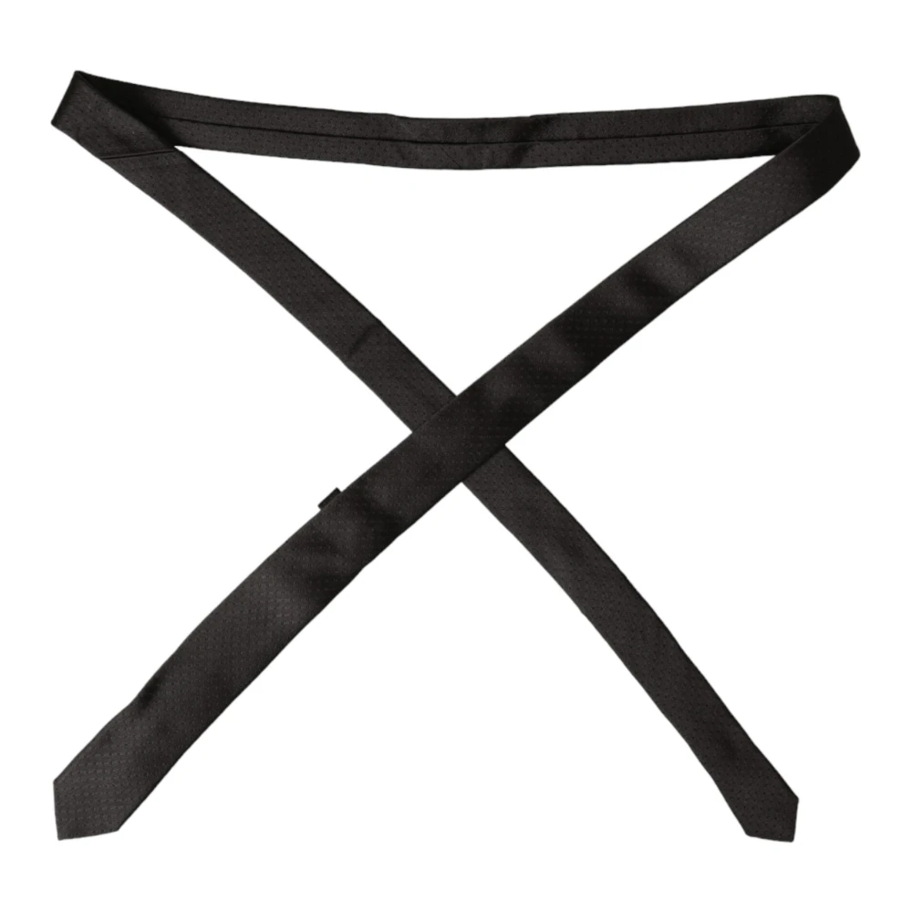 Dolce & Gabbana Elegante zijden stropdas met logodetails Black Heren