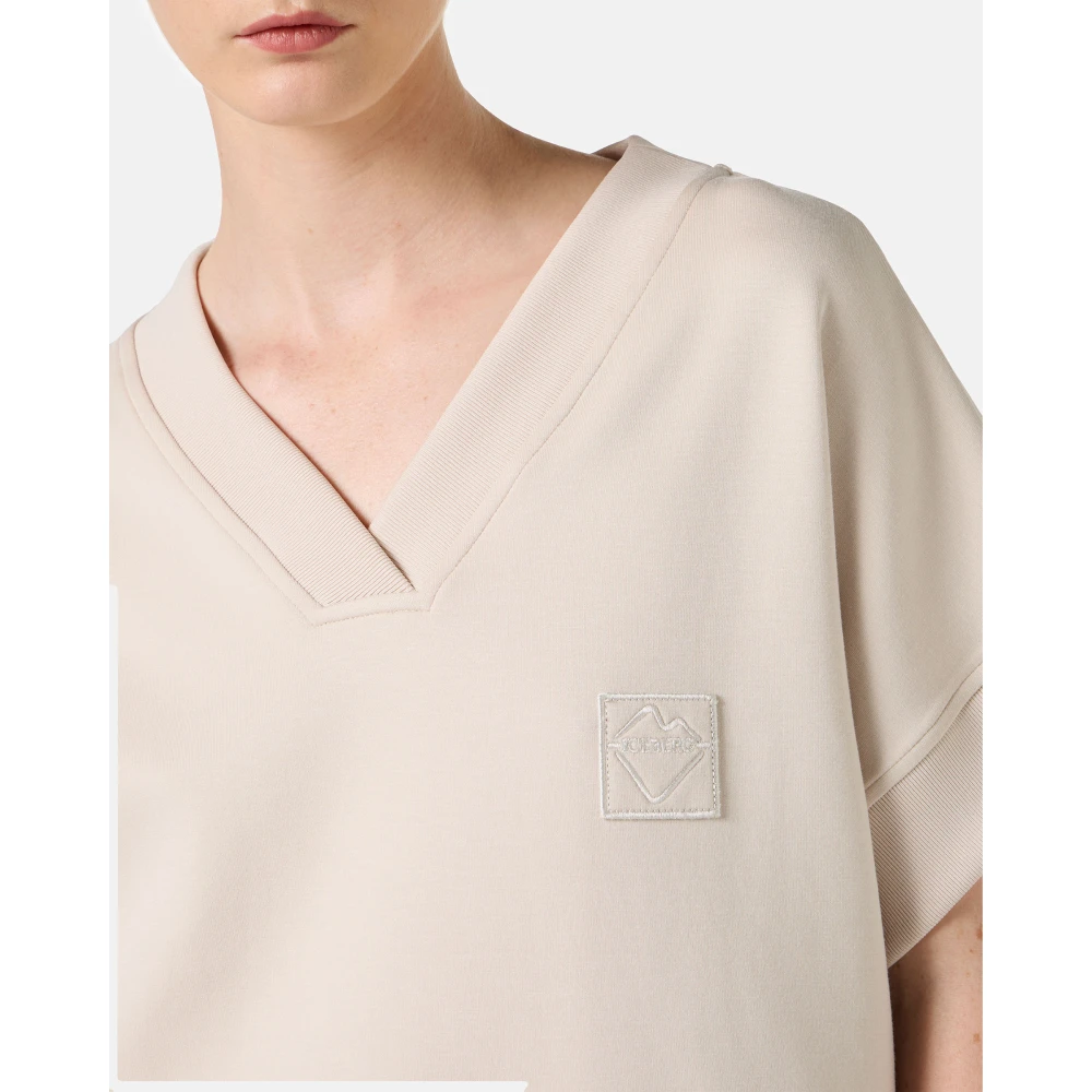 Iceberg Stoffen sweatshirt met korte mouwen in stof met duikuitstraling Beige Dames
