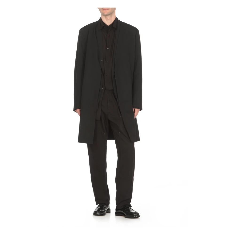 Yohji Yamamoto Zwarte Pour Homme Overhemd Kraag Lange Mouwen Black Heren