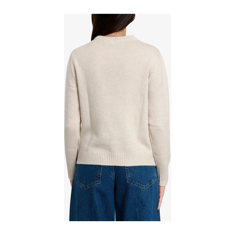 Gran Sasso Kasjmier Ronde Hals Trui Beige Dames