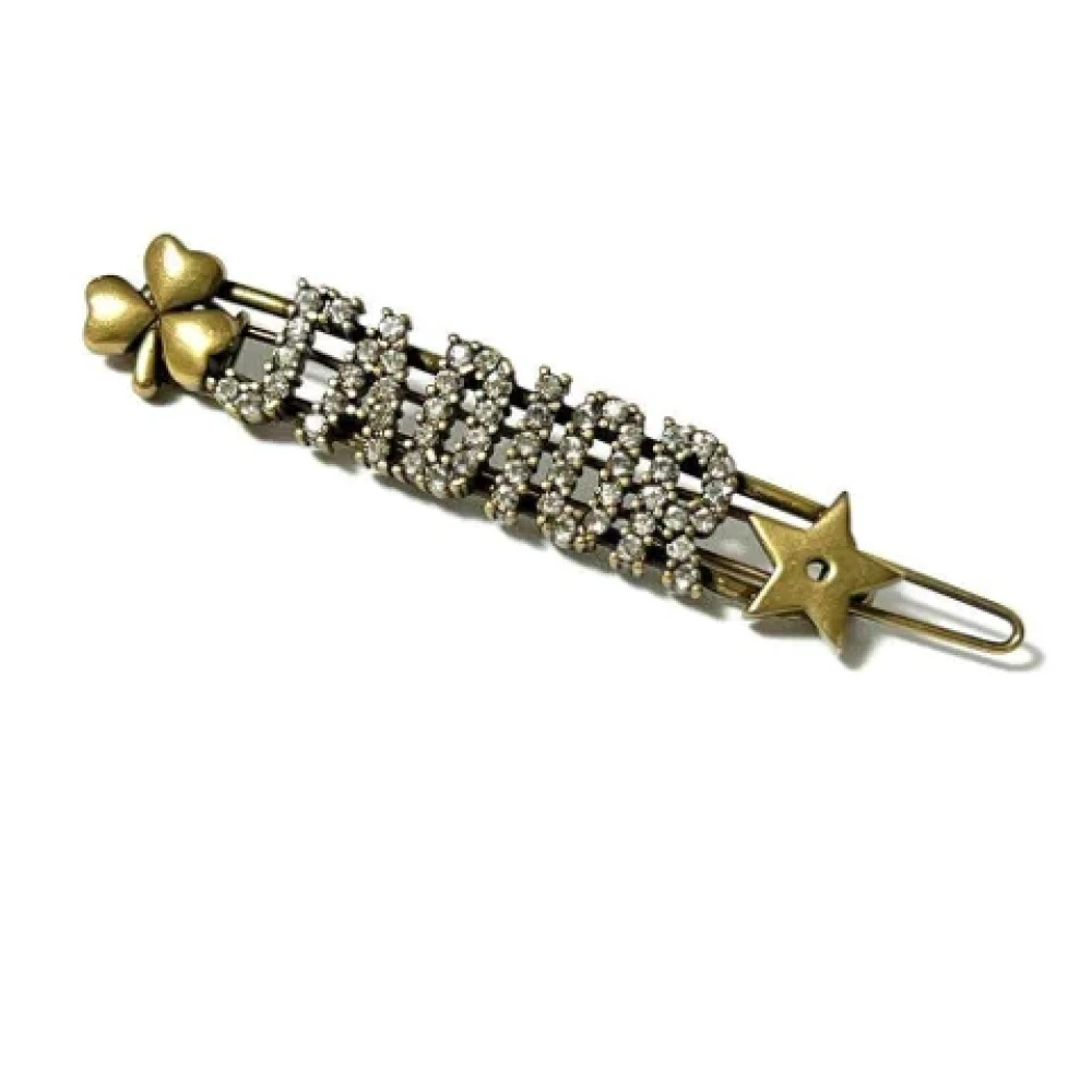 Dior Vintage Pre-owned Metal hair-accessories Yellow Dames