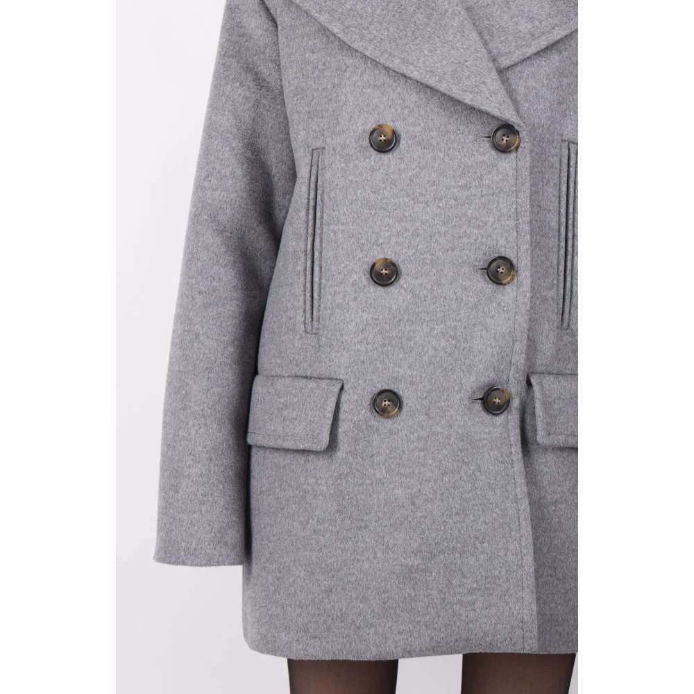 SPORTMAX Oversize wollen Caban in grijs Gray Dames