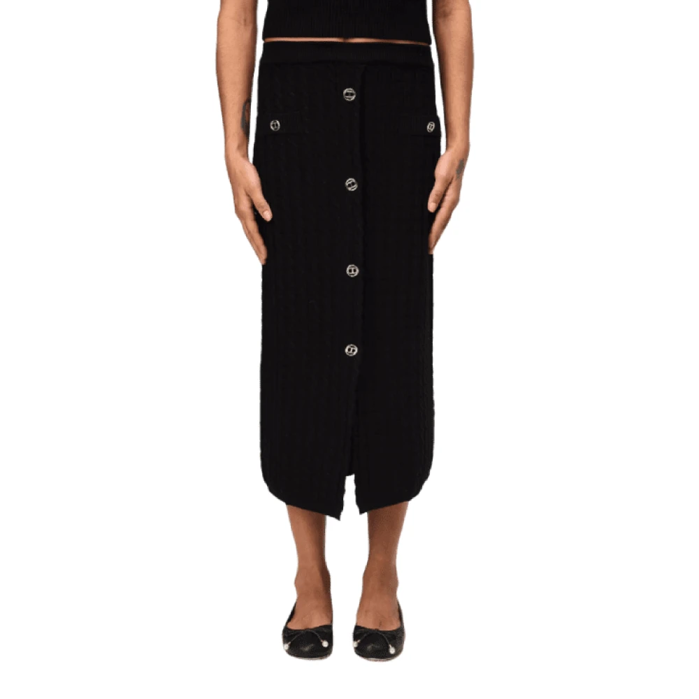 Twinset Aansluitende Zwarte Rok Black Dames