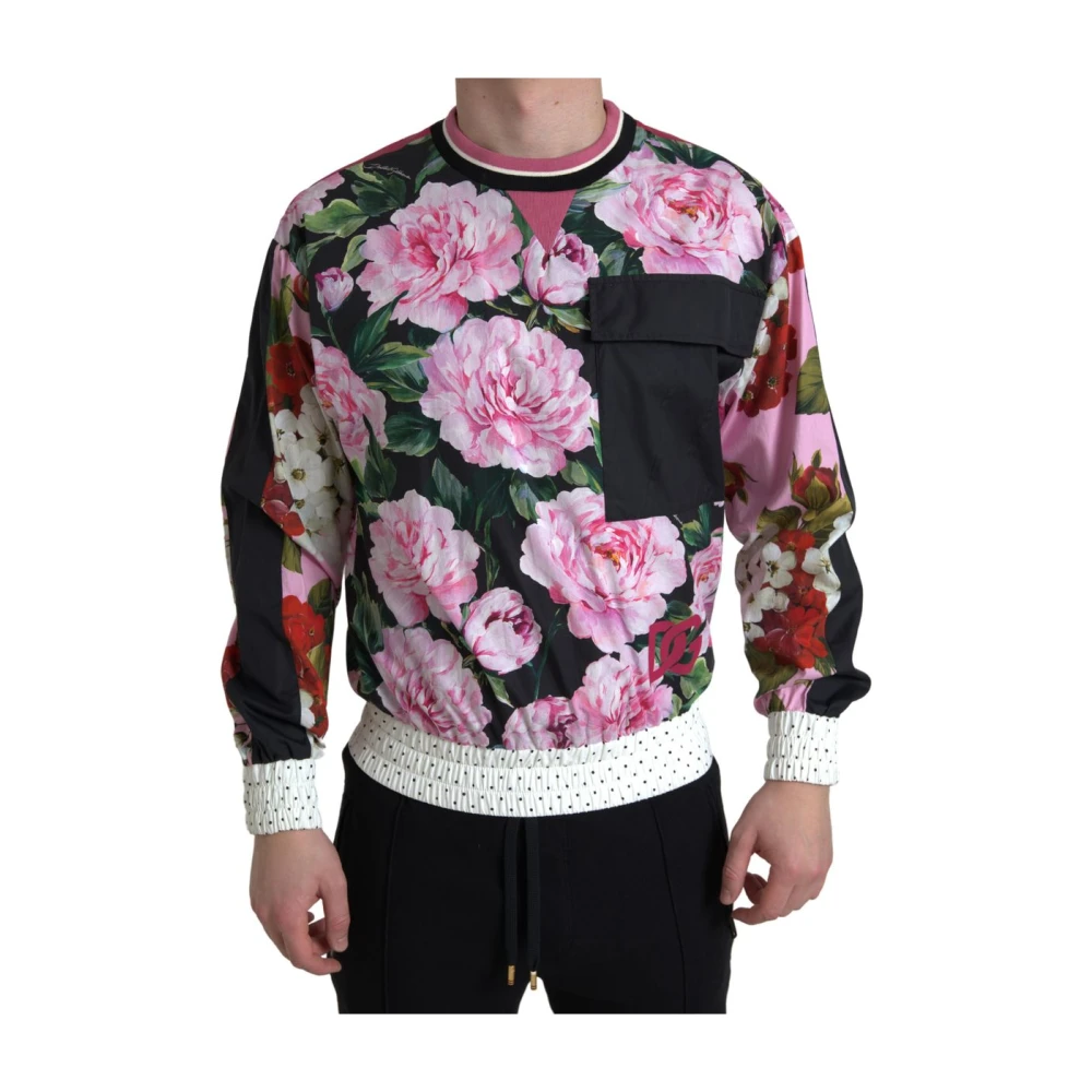 Dolce & Gabbana Multicolor Bloemenprint Crewneck Sweater Multicolor Heren
