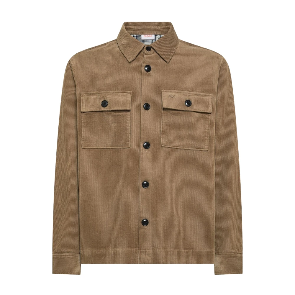 Sun68 Men's Beige Corduroy Overshirt