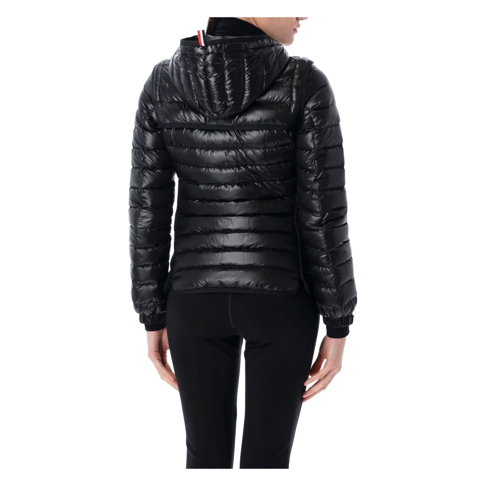 Moncler Zwarte donsjas met logo Black Dames