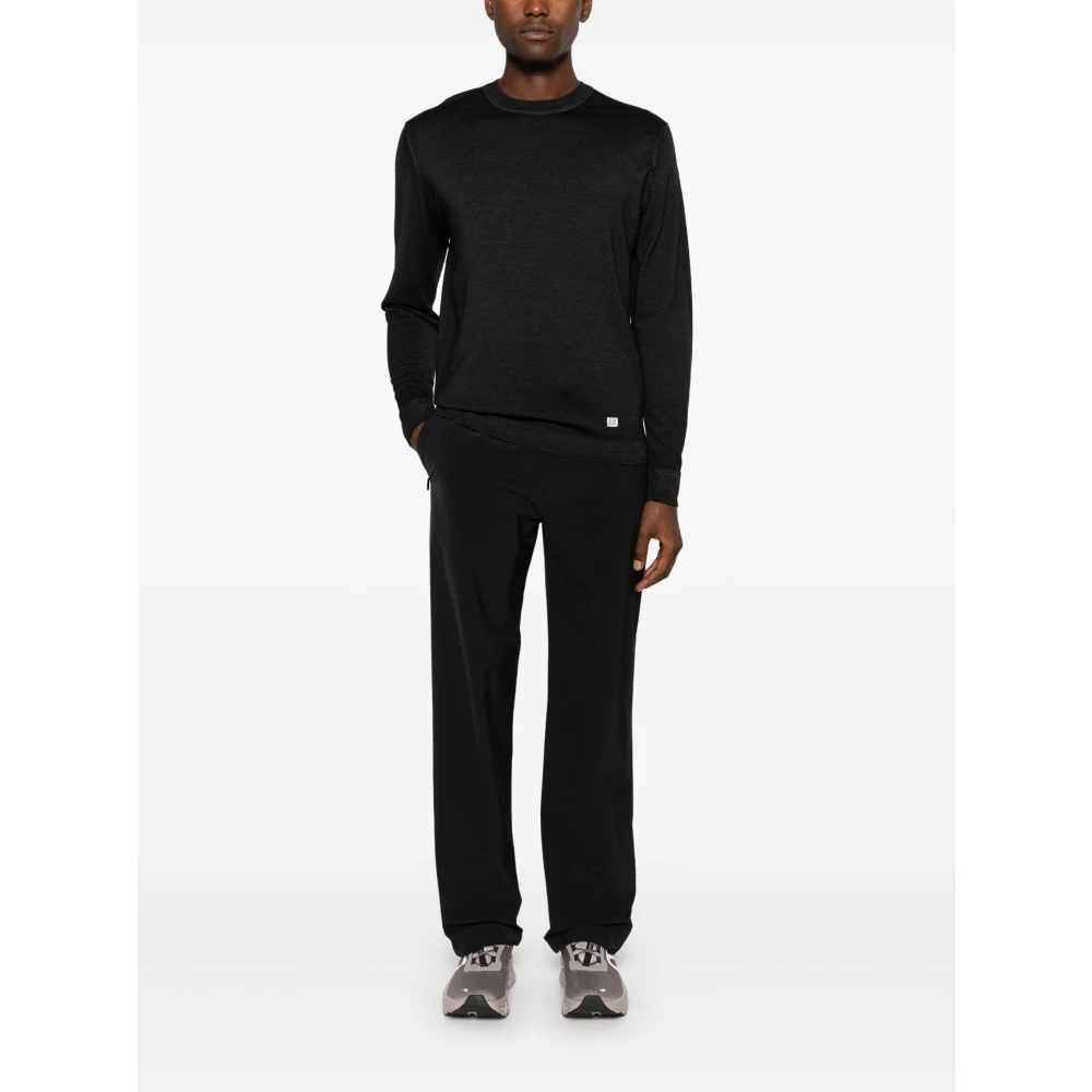 C.P. Company Merino Wol Logo Trui Black Heren