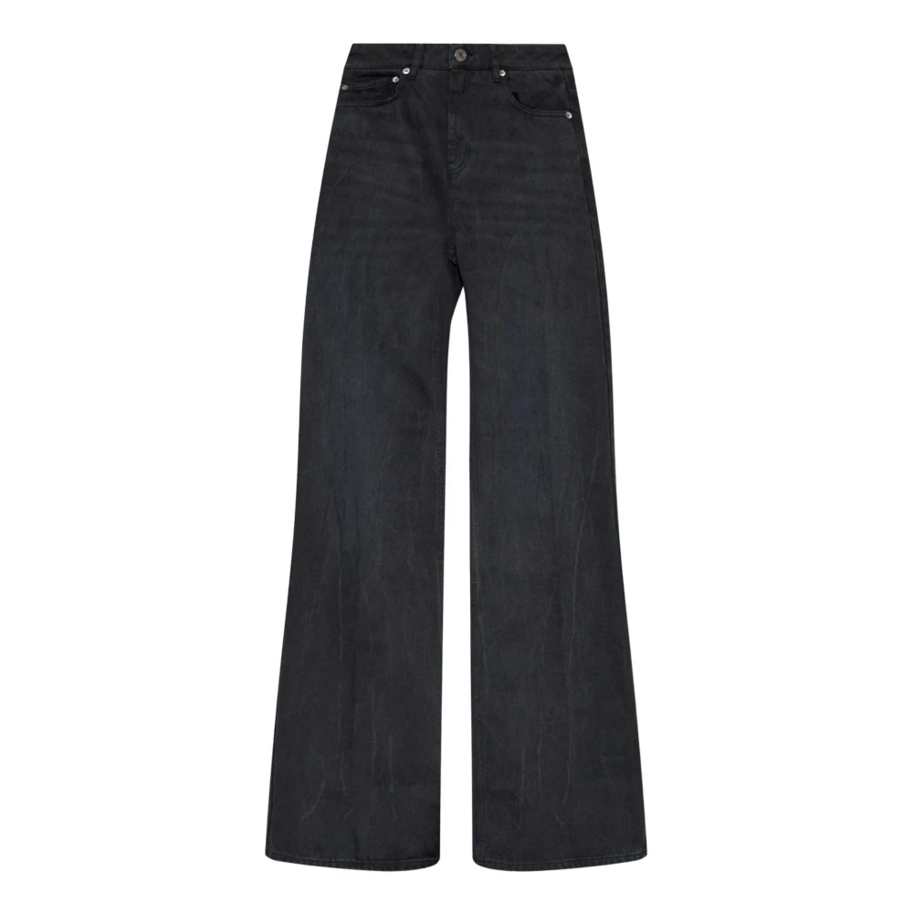 Ami Paris Zwarte Wide-Leg Jeans Black Dames