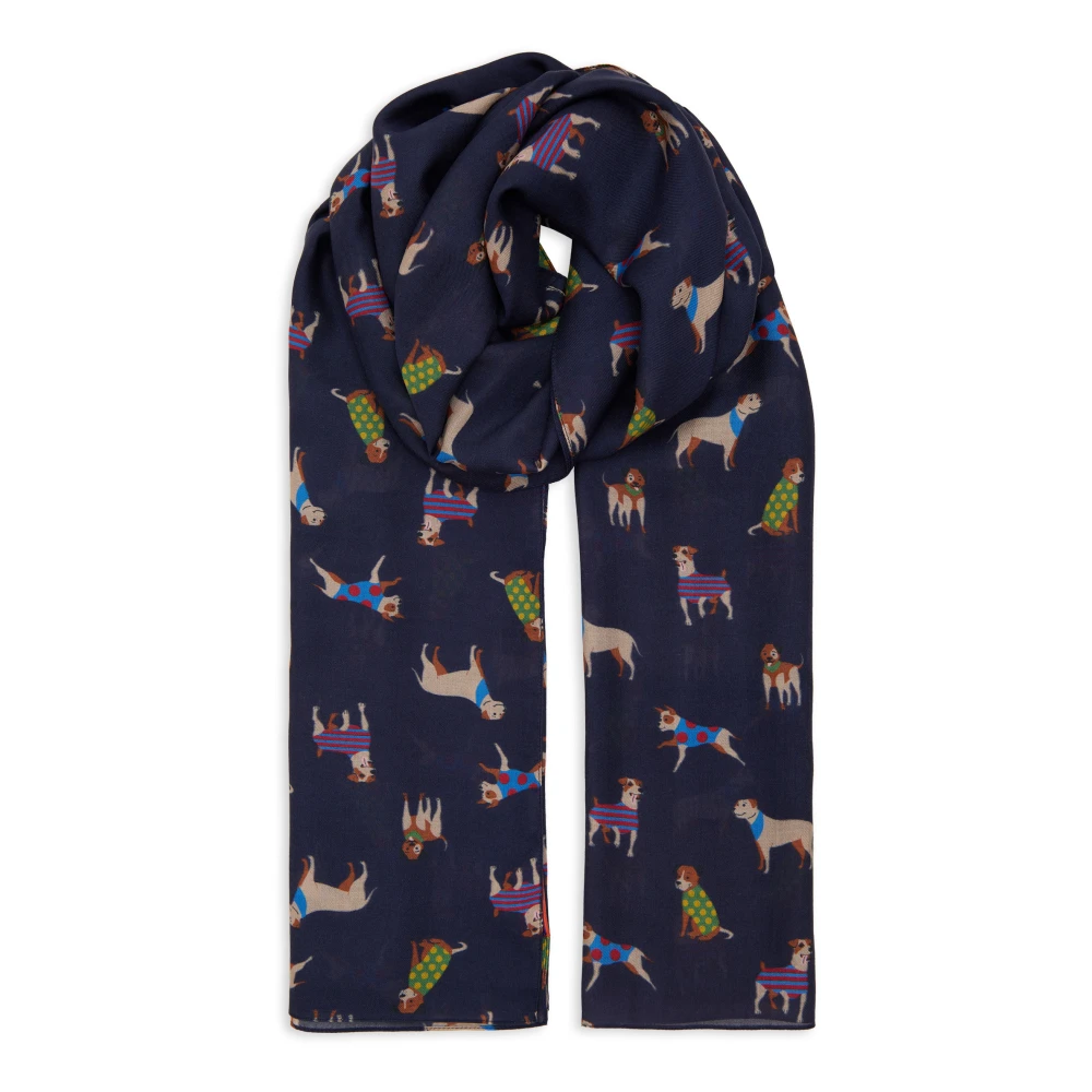 Gallo Lichtgewicht uniseks blauwe sjaal met hondenmotief Multicolor Unisex