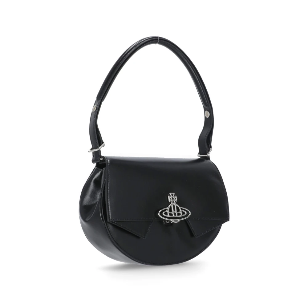 Vivienne Westwood Zwarte Leren Schoudertas Black Dames
