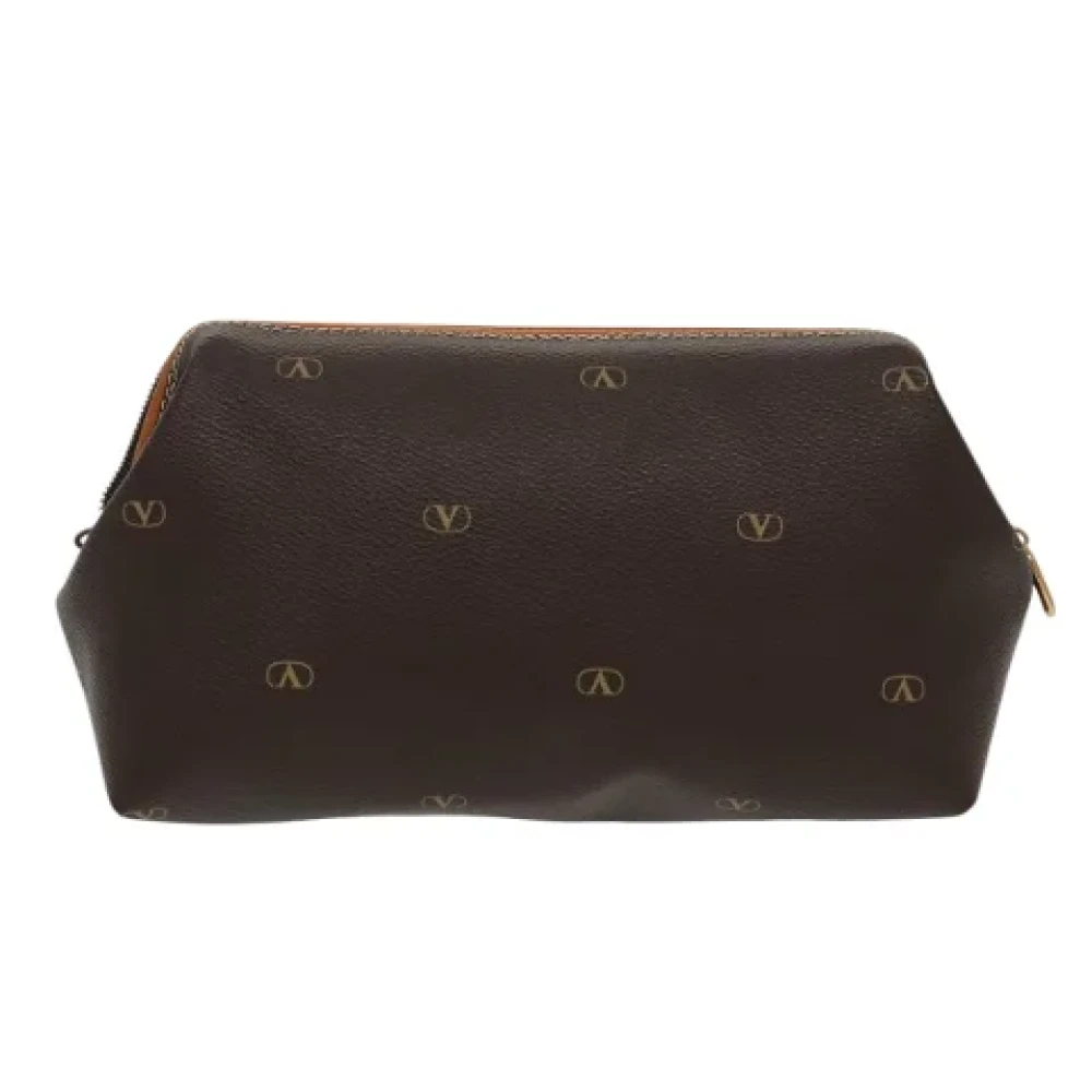 Valentino Vintage Pre-owned Leather pouches Brown Dames