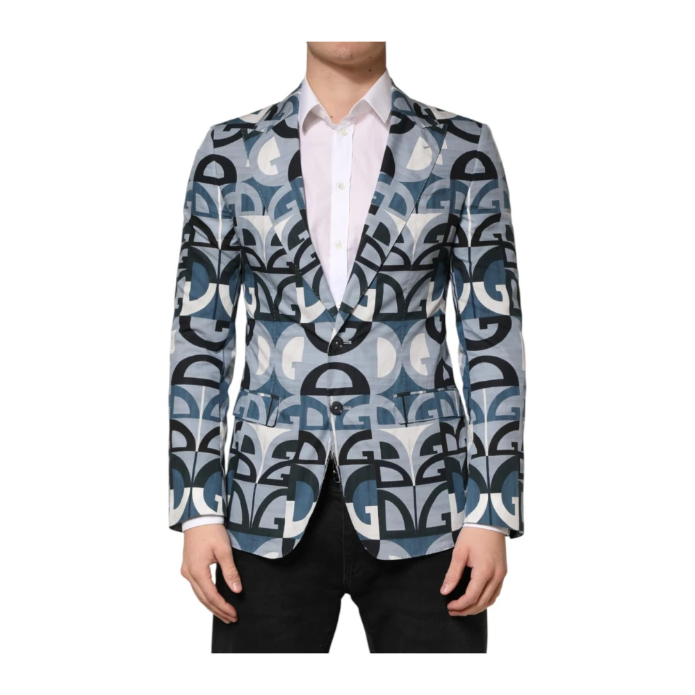 Dolce & Gabbana Men's Logo Monogram Single Breasted Blazer