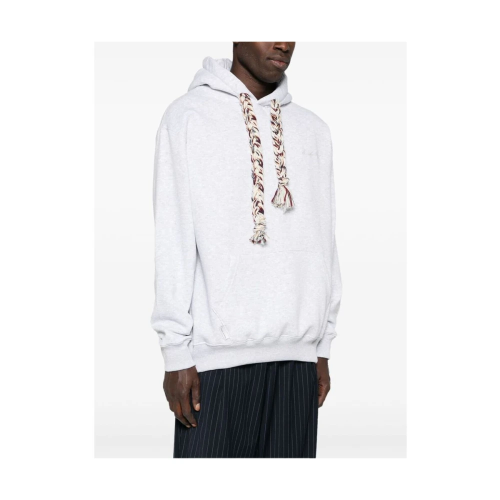 Family First Gezellige Grijze Hoodie met Geborduurd Logo Gray Heren
