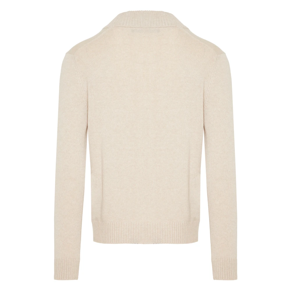 Gran Sasso Luxe Cashmere Cardigan met volledige rits Beige Heren