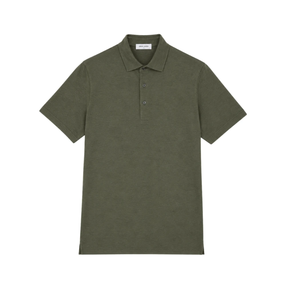 Gran Sasso Green Polo Shirts, Male, 3XL, Light Piquet Cotton Polo