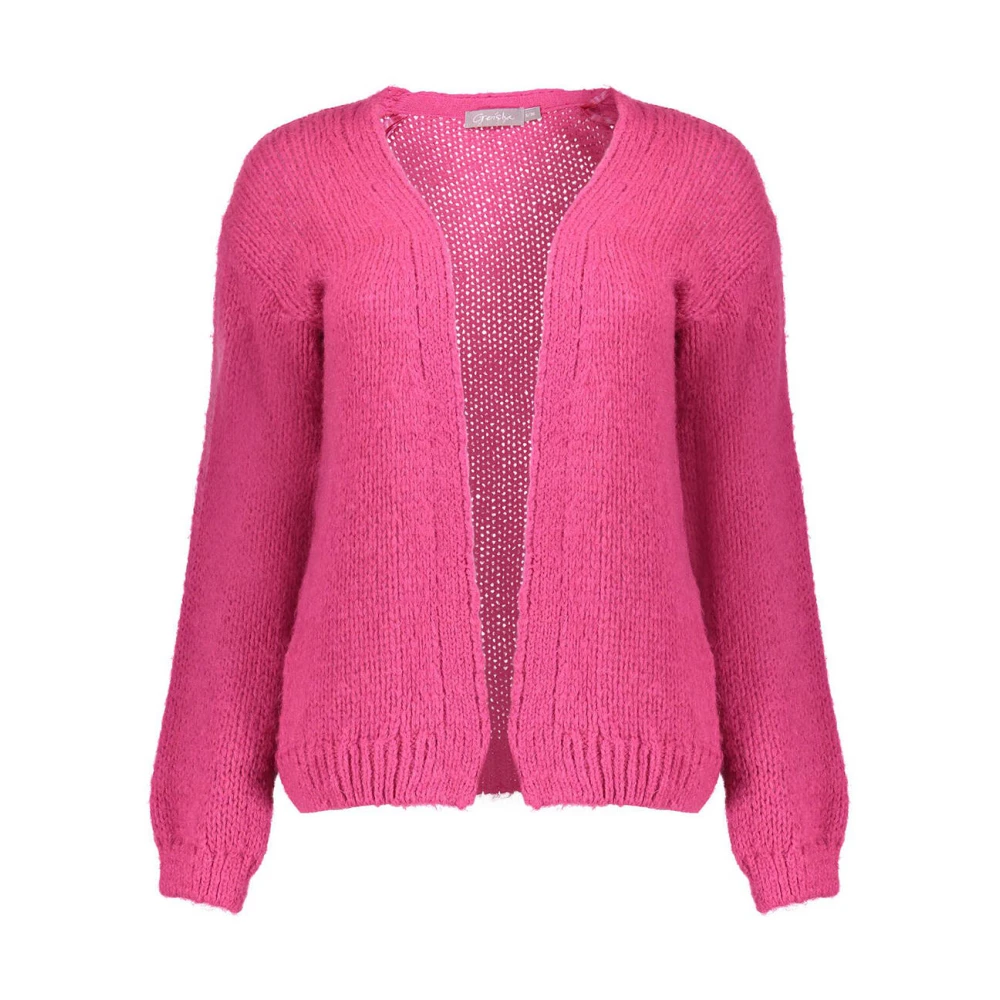Geisha Basis Cardigan Vest Pink Dames