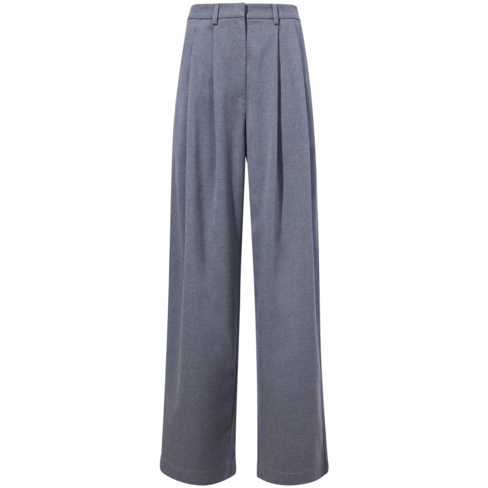 Proenza Schouler Hoge taille flanellen broek wijde pijpen Gray Dames