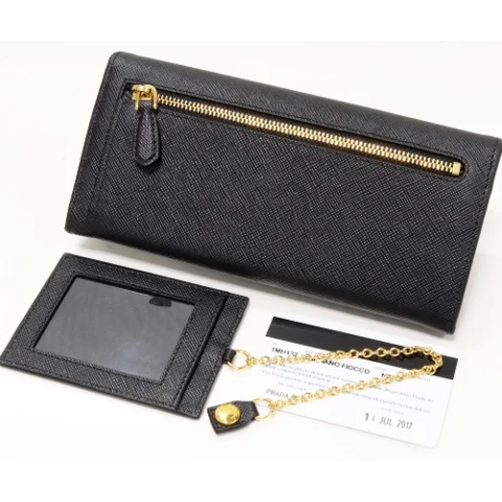 Prada Vintage Pre-owned Leather wallets Black Dames