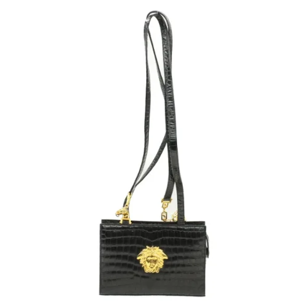 Versace Pre-owned Leather crossbody-bags Black Dames
