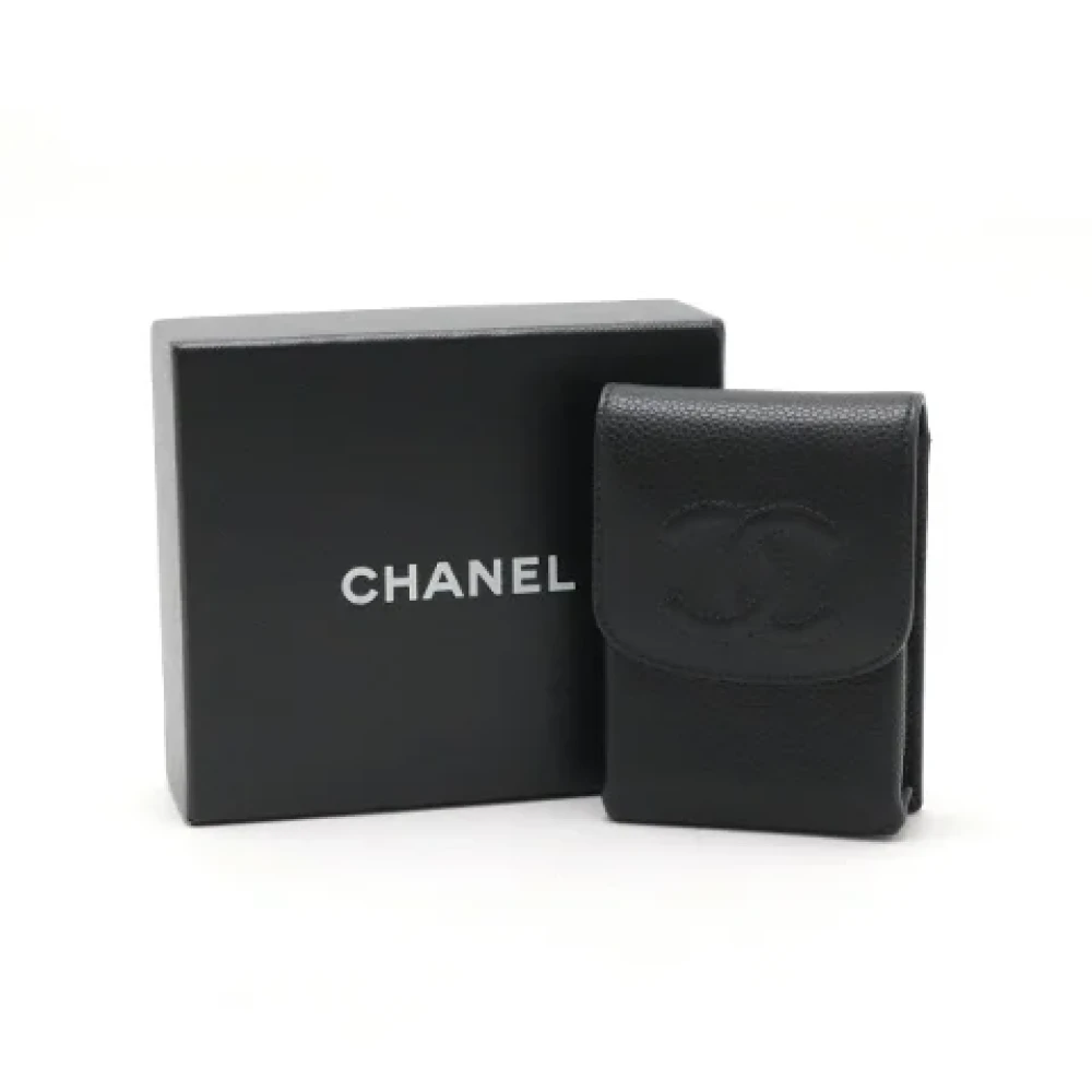 Chanel Vintage Pre-owned Leather home-office Black Dames