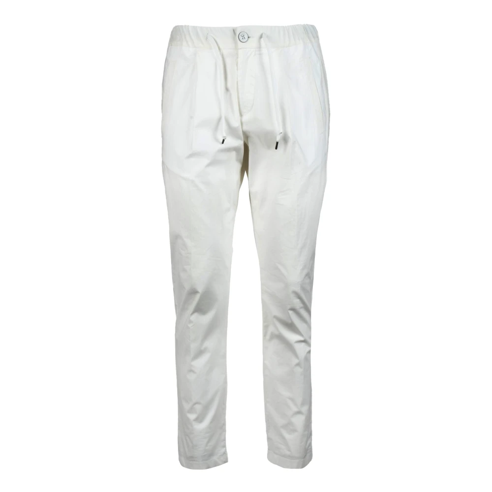 Herno Katoen Elastaan Broek White Heren
