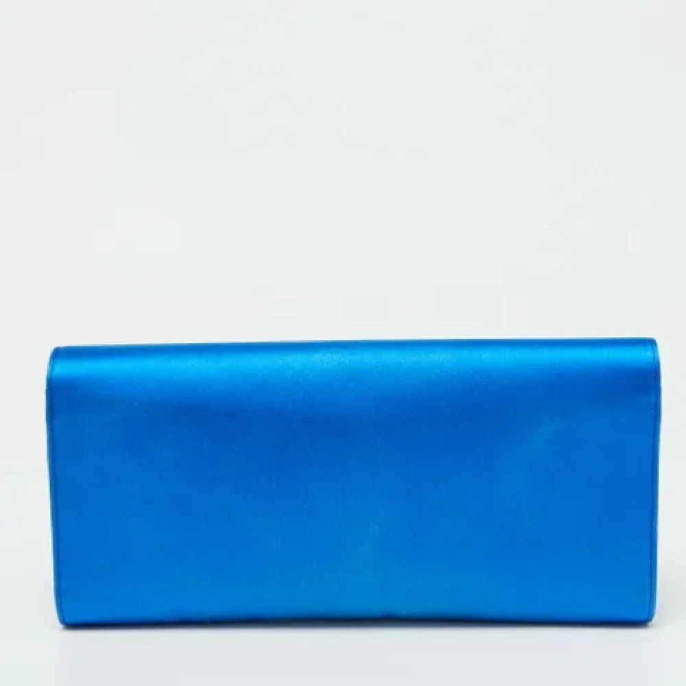 Gucci Vintage Pre-owned Satin clutches Blue Dames