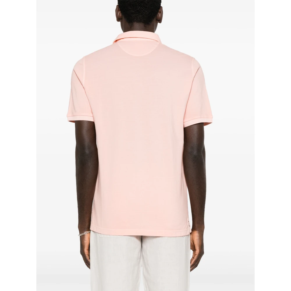 Fedeli Klassieke Katoenen Poloshirt Pink Heren